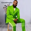 Ternos masculinos gwenhwyfar traje homme 2023 shinny cinza homens duplo breasted blazer calças fino ajuste casamento masculino vestido de baile noivo smoking