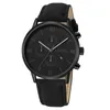 Montres-bracelets 1PC Montre à quartz noire Hommes Cadran romain Mode Date ronde pour le sport 231027