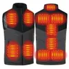 USB Men Infrared Heating Areas Vest Winter Electric Heated Vests Male Sleeveless Jacket