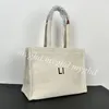 Borsa tote da donna Beige Borsa shopping da 41 cm Borse a tracolla in tessuto con sacchetto per la polvere