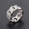 Augain Factory Direct Price Custom 925 Sterling Silber Vvs Moissanit Kubanische Ringe Hip Hop Schmuck