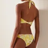 Dames Badmode Badpak Set Vrouw 3-delig Bikini 2023 Badpak Dames Geel Opdrukken Vrouwelijke bikini's Zomer Strandkleding Dames