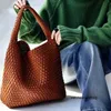 Sac à main de créateur avec logo tissé fourre-tout panier de légumes loisirs shopping fourre-tout grand sac réseau ceinture rouge paiement épaule de poche