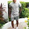 Survêtements pour hommes 2021 Hommes Casual Set Mode 2 PCS Sweat Costume à manches courtes T-shirt Shorts Ensembles Vêtements de sport pour hommes Survêtement Summ229z