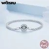 Chain WOSTU 925 Sterling Silver Devil's Eye Bracelet Karma and Luck Bangle with Zircon for Women Date Wedding Party Jewelry Gift 231027