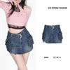 Rokken Denim Rok Vrouwen Blauw Slanke Sexy Riem Tie Elastische Broek Preppy Stijl E-girl Koreaanse Mode Tooling Zomer Groothandel