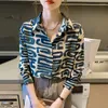 Women's Blouses Streetwear Women Elegant Shirts Vintage Print Long Sleeve Office Shirt Work Blouse Fall Top Chemises Et Camisas De Mujer