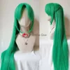 Catsuit Costumes 100 cm de long vert style Shion Cosplay Anime Higurashi No Naku Koro Ni Sonozaki perruques de cheveux synthétiques résistant à la chaleur + bonnet de perruque