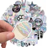 50pcs Laser Girl Stickers for Skateboard, Cool Roller Holographic Laser Waterproof Stickers for Teens Water Bottles Phone Guitar Travel Case Bike Motorcycle Bumper