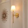 Wall Lamps The Lamp Will Be American All Copper Bedroom Room Bed Simple Living Retro Country Garden Aisle Light