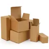 Cadeau cadeau 50pcs / Brown Kraft Carton DIY Artisanat Emballage Boîte de fête de mariage Multi Taille Logo personnalisé