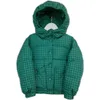 Baby-ontwerperkleding 2023 Winter Nieuwe modieuze en modieuze groen-witte eendendons halflange taille-downjas voor meisjes met capuchon