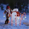 Other Event Party Supplies 2023 Outdoor Christmas Decorations Solar Candy Cane Lights Waterproof Led Garden Pathway Lawn Light Xmas Year s Decor 231027