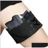 Tactische accessoires Holsterbeen voor dames Zwart verborgen verstelbare dij Lage profielsluiting Geborduurde elastische stof Ca Dh9Fb