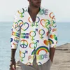 Casual overhemden voor heren Gay Pride Shirt Man LGBT Love Herfst Y2K Grafische blouses Lange mouw Nieuwigheid Oversize Top Verjaardagscadeau