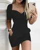 Casual Dresses Cross Pocket Design Half Sleeve Dress 2023 Selling Fashion Women's Wear