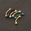 Banana Eyebrow Ring Sets Whole 120pcs Fashion Body Jewelry Stainless Steel Ear Barbell Eyebrow Piercing Mix 6 Color230f