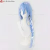 Catsuit Costumes High Quality Game Nu: Carnival Edmond Cosplay Blue 80cm Long Twist Braids with Ribbons Heat Resistant Hair Wigs + Wig Cap