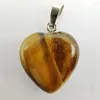 Colares com pingente Natural Tigereye Stone GEM Heart Lucky Jewelry S3030