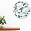 Wandklokken abstracte geometrische driehoek woondecoratie stille ronde horloges voor woonkamer keuken decor