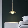 Lâmpadas pendentes Criativo Única Cabeça LED Pequeno Candelabro Personalidade Moderno Minimalista Quarto Lâmpada de Cabeceira Nordic Vidro Sala de Jantar