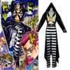 Anime JoJo Bizarre Adventure Risotto Nero Cosplay Costume Golden Wind Hat Top Belt Halloween Carnival Striped Pants Suit