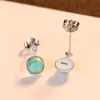 European Vintage Turquoise S925 Silver Stud Earrings Jewelry Charm Women High Grade Classic Earrings for Women Wedding Party Valentine's Day Birthday Gift SPC