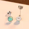 Boucles d'oreilles à tige en argent S925 Turquoise Vintage européen, bijoux à breloques pour femmes, boucles d'oreilles classiques de haute qualité pour femmes, fête de mariage, cadeau d'anniversaire de la saint-valentin SPC