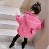 Down Coat 2023 Children Solid Color Hooded Girl Trendy Cotton Clothes Lovely Parka Baby Casual Warm Jacket Kids Winter Pink Outerwear 231026