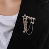 Broches Diepzee Kleine Ster Micro-Ingelegd Kwastje Pin Gesp Anti-Glare Japanse Mannen En Vrouwen Vest Westerse Accessoires 2023