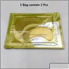 أقنعة النوم الرؤية الرعاية الصحية الجمال 2PCs هي 1Pack Gold Crystal Collagen Eye Mask Eye Under Eeye Dark Circle Dhmyf DH32T Karmiu