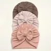 Haarschmuck, niedliche Baby-Turban-Mütze mit Schleife, Dekor, weiche Beanie-Mütze, warme Kopfbedeckung, modisches Stirnband, Motorhaube für Neugeborene