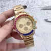 Luxe diamanten herenhorloge van hoge kwaliteit, alle quartz gouden herenhorloges met kleine wijzerplaat