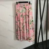 Dress Womens Elegance Floral Print Design High Waisted Pink Half Skirt