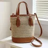 Shoulder Bags Summer Women's Soul Bag Women's Beach Bucket Bag Women's Straw Knife Large Capacity Handbagstylishhandbagsstore