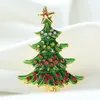 Broschen Jahr Weihnachtsbaum Brosche Pin Strass Schmuck Zubehör Emaille Abzeichen Kreativ Rot Super Lehrer Weihnachtsgeschenk Tropfen