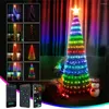 Strings 2.1M inteligentna aplikacja choinka światło Bluetooth DIY Zdjęcia LED RGB Fairy Waterfall Garland