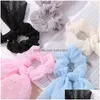 Hårtillbehör Elegant Chiffon Ribbon Ties Summer Elastic Band Ponyil Holder Scrunchie For Women and Girls Gift Drop Delivery Prod Dhohi