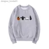 Herren Hoodies Sweatshirts Halloween Sweatshirt Cat Top Ghost Hoodie Halloween Cat Sweatshirts Damen Langarm Pullover Spooky Season Hoodies L231027