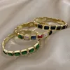 Bangle DODOHAO Trendy Big Rhinestone Stainless Steel Bangles Bracelets for Women Charm ChicTexture Colorful Crystal Bracelet Gift 231027