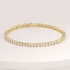 LOKKEI – Bracelet de Tennis en diamant Moissanite plaqué or pour femmes, bijoux de Style Hip-Hop, vente en gros, 3MM, ne ternit pas