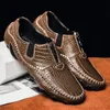 Klänningskor handgjorda läder män casual varumärke mens loafers moccasins mode andas slip på körneakers stor storlek 3847 231026