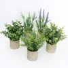 Flores decorativas Planta Artificial En Maceta Romántica Provenza Lavanda Para Decoración Del Hogar Boda Navidad Falsa