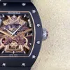 Orologio di lusso di design rm47 SUPERCLONE Tourbillon attivo in ceramica Orologio meccanico da uomo automatico scavato BBR YS RM047 Black Knight 500 montres de luxe