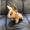 ファッションキーチェーンかわいい子犬グラフィックフラワーパターンPUレザーキーチェーンカーアクセサリーキーチェーンタグキーウォレットチェーンチェーンスリーブ