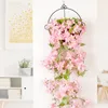 Dekoratif çiçekler 2 adet yapay menekşe asma asma bitkileri ipek çelenk düğün partisi dekorasyonu için