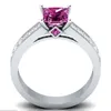 Victoria Wieck Luxury Jewelry Handmade 925 Sterling Silver Filled Princess Cut Pink Sapphire Cz Diamond Gemstones Women Wedding BA302Y