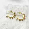 Hoopörhängen Multcolor CZ Bells Semicircle Moon Shape Gold Plated Lightweight Elegant Utsökt gåva för tjejkvinnor