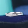 Harmonie-Bandring aus S925-Silber mit Kont-Form und Dianond für Damen, Hochzeitsschmuck, Geschenk, Samtbeutel