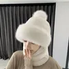 BeanieSkull Caps Hiver Écharpe Ensemble À Capuchon pour Les Femmes En Peluche Cou Chaud Russie En Plein Air Ski Coupe-Vent Chapeau Épais Moelleux Bonnets 231027